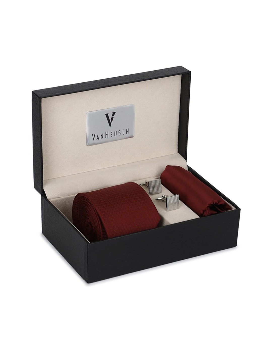 

Van Heusen Men Maroon Solid Accessory Gift Set