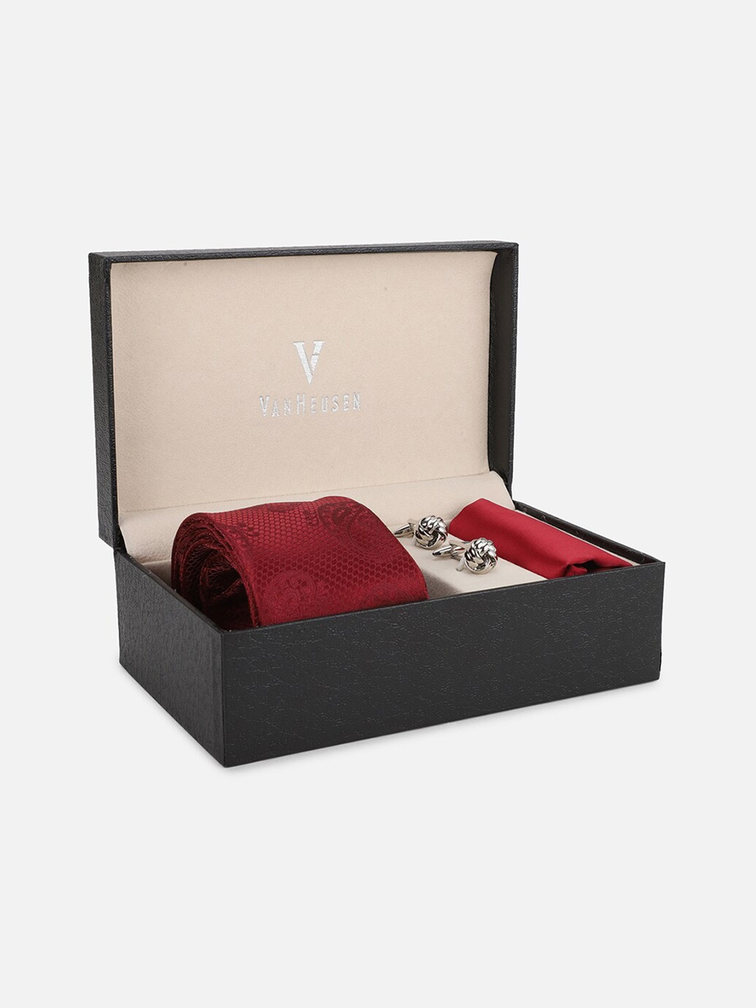 

Van Heusen Men Maroon Solid Accessory Gift Set