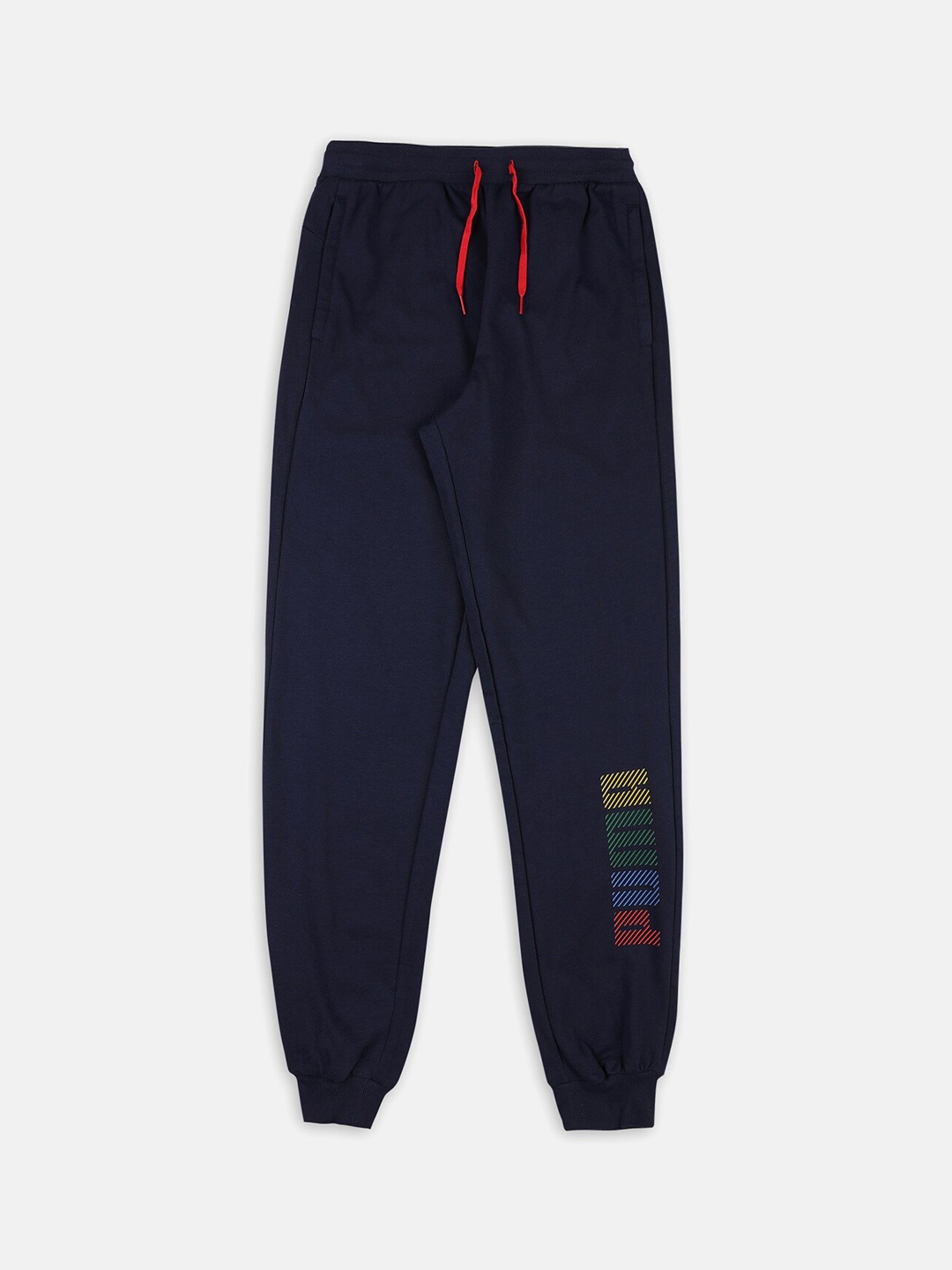 Puma Boys Blue Printed Cotton Joggers