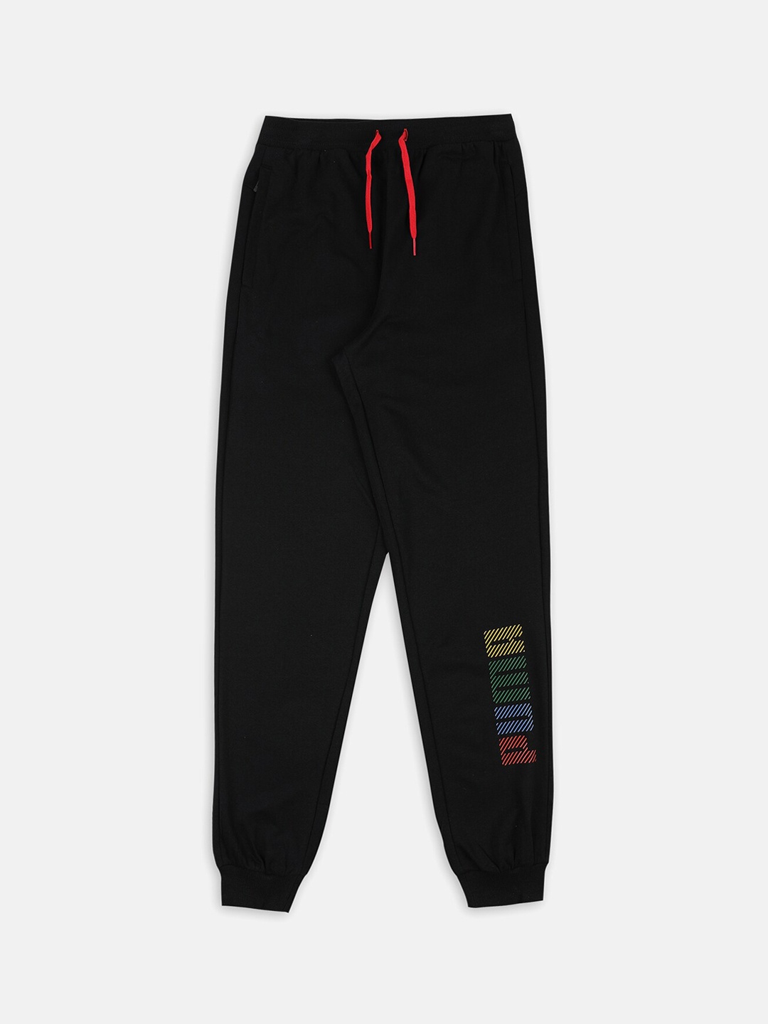 Puma Boys Multicolor Graphic Regular Fit Youth Pants, Black