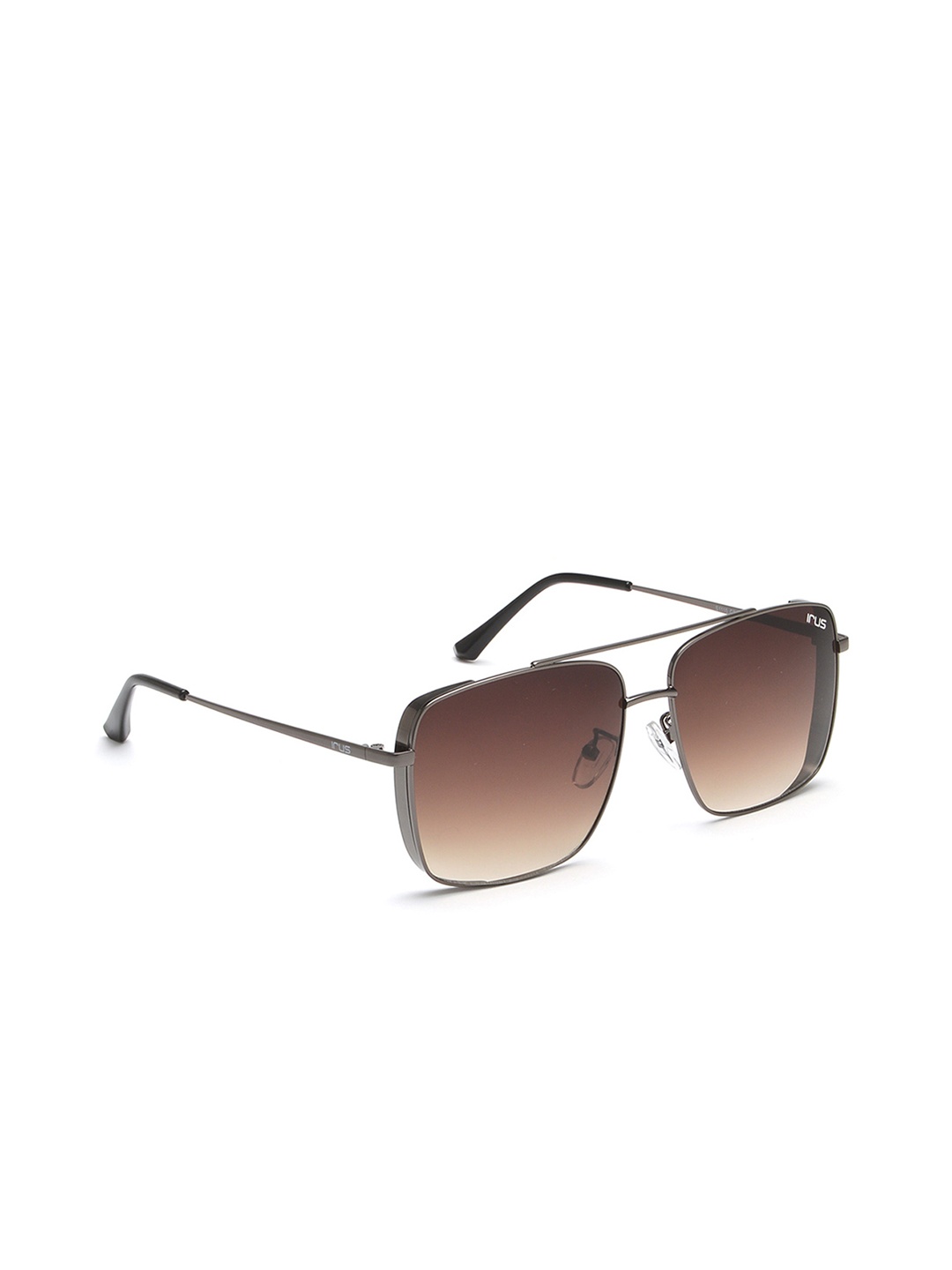 

IRUS by IDEE Unisex Brown Lens & Silver-Toned Square Sunglasses with UV Protected Lens