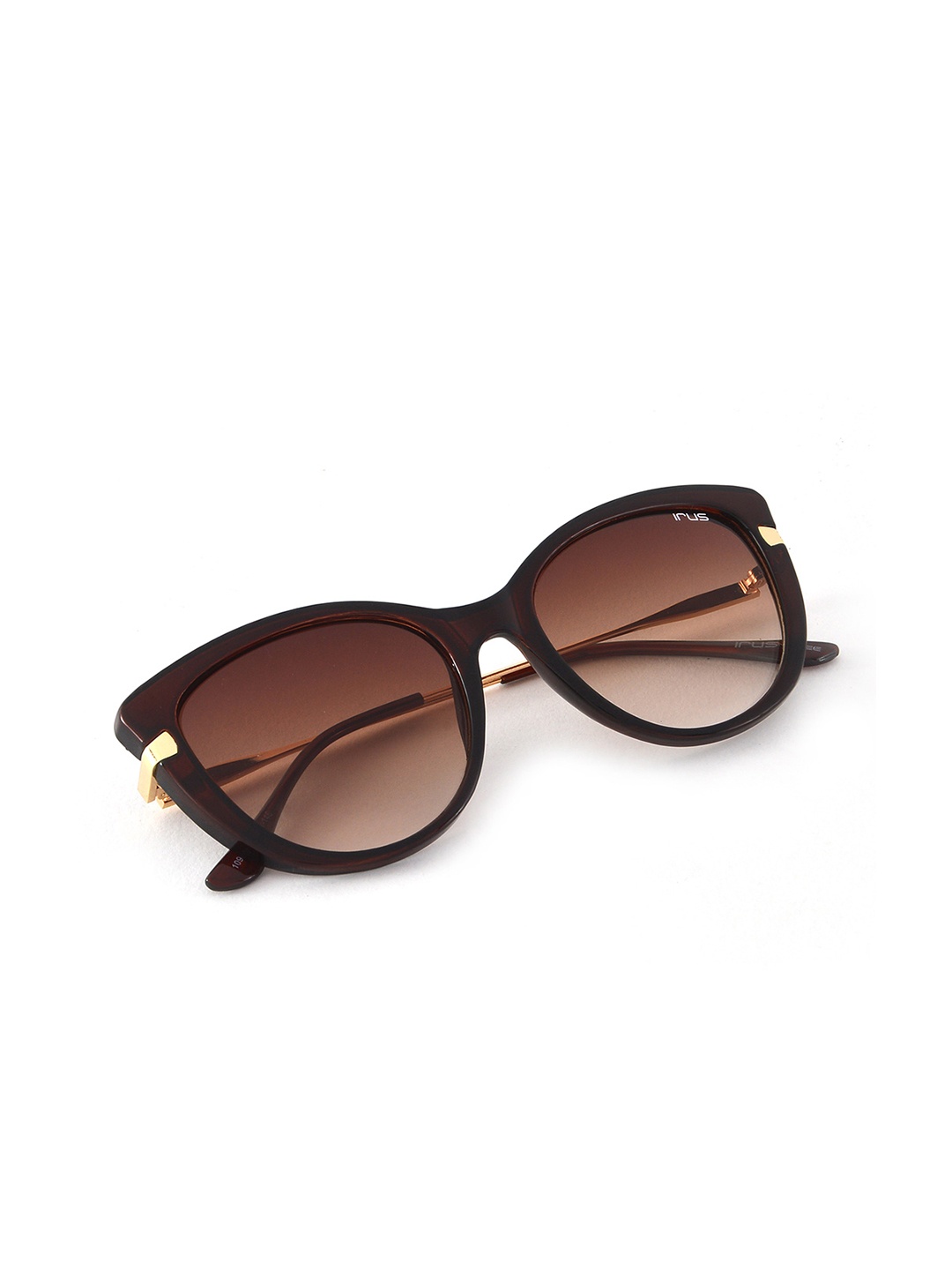 

IRUS by IDEE Women Brown Lens & Brown Cateye Sunglasses with UV Protected Lens