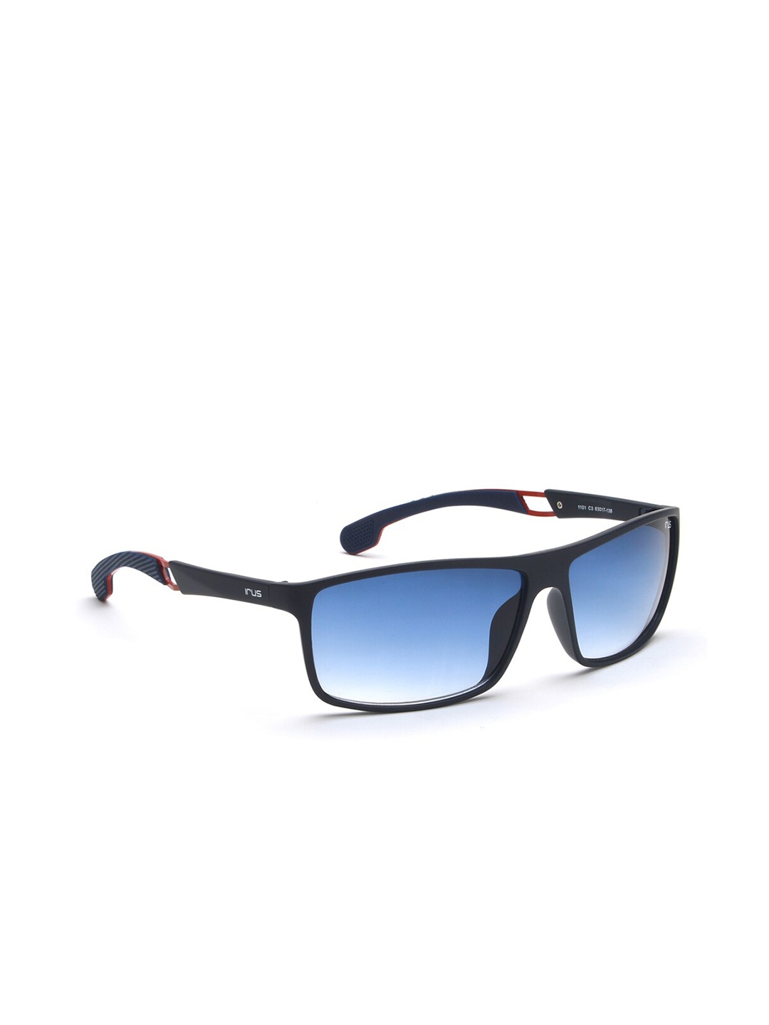 

IRUS by IDEE Blue Lens & Black Rectangle Sunglasses with UV Protected Lens IRS1101C3SG