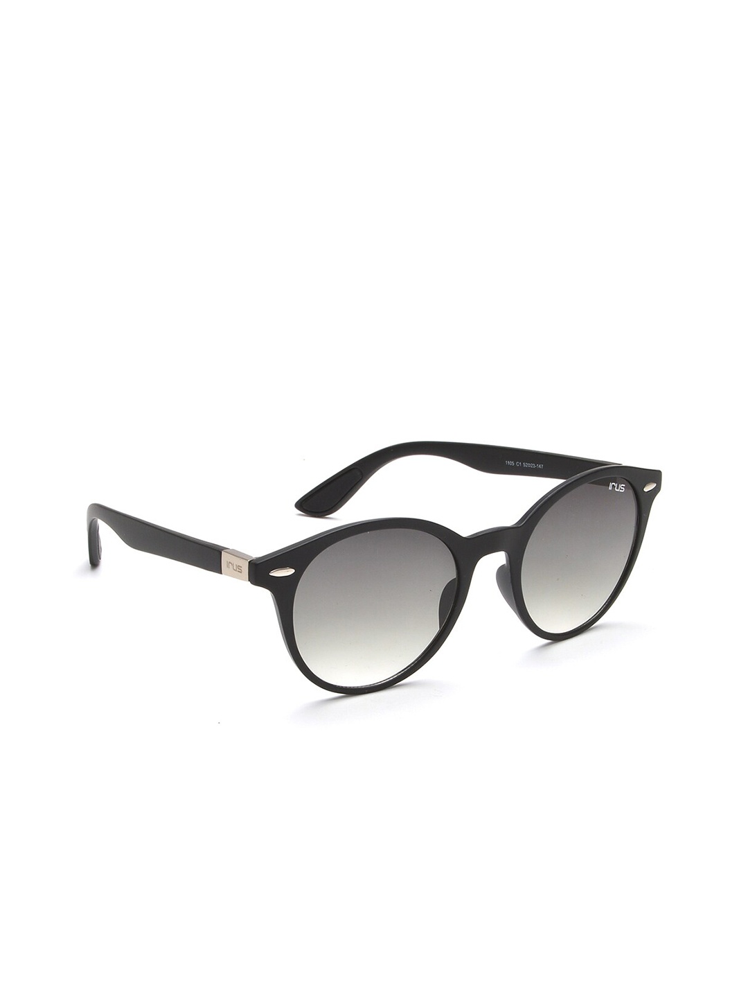 

IRUS by IDEE Unisex Grey Lens & Black Round Sunglasses with UV Protected Lens