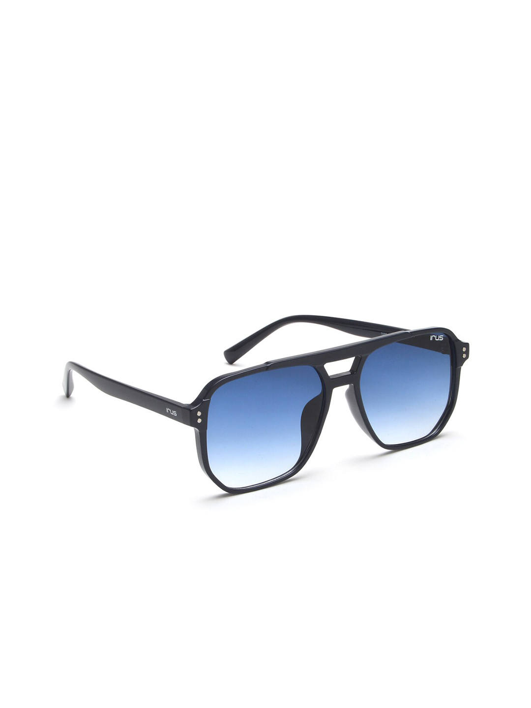

IRUS by IDEE Unisex Blue Lens & Black Square Sunglass with UV Protected Lens-IRS1107C3SG