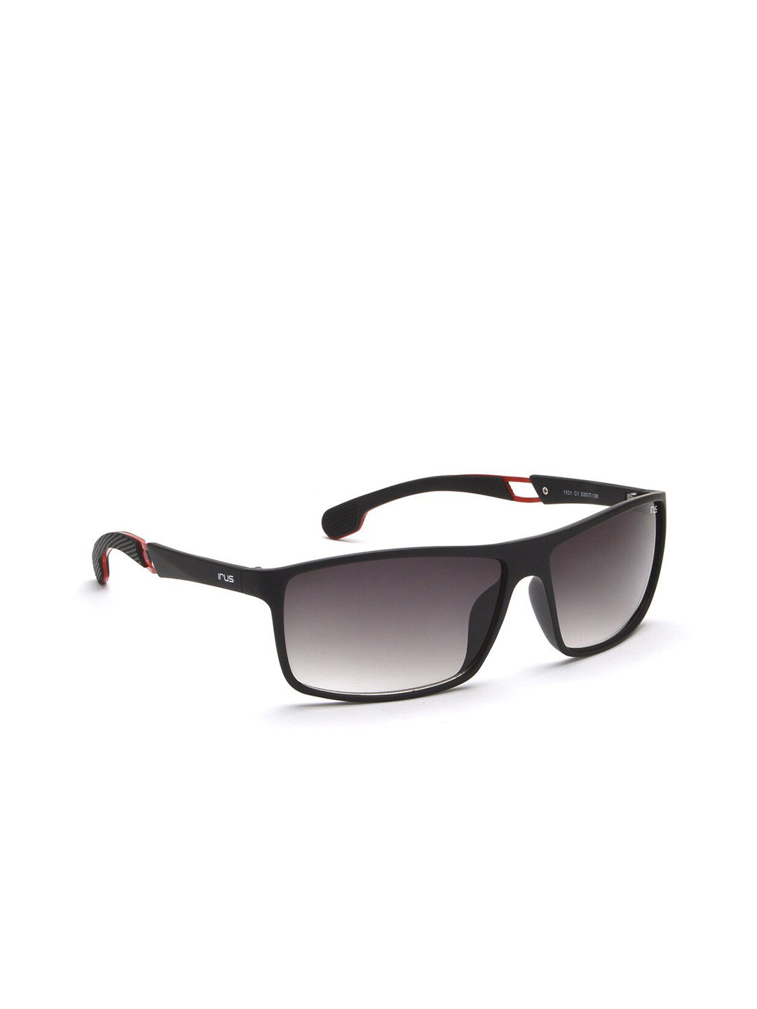

IRUS by IDEE Unisex Grey Lens & Black Rectangle Sunglasses with UV Protected Lens