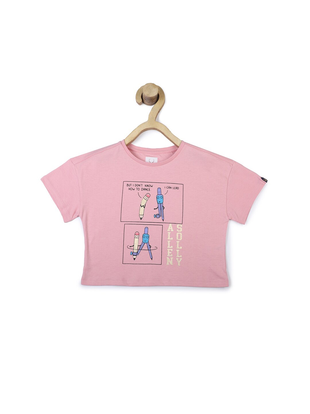 

Allen Solly Junior Pink Printed Pure Cotton Crop Top