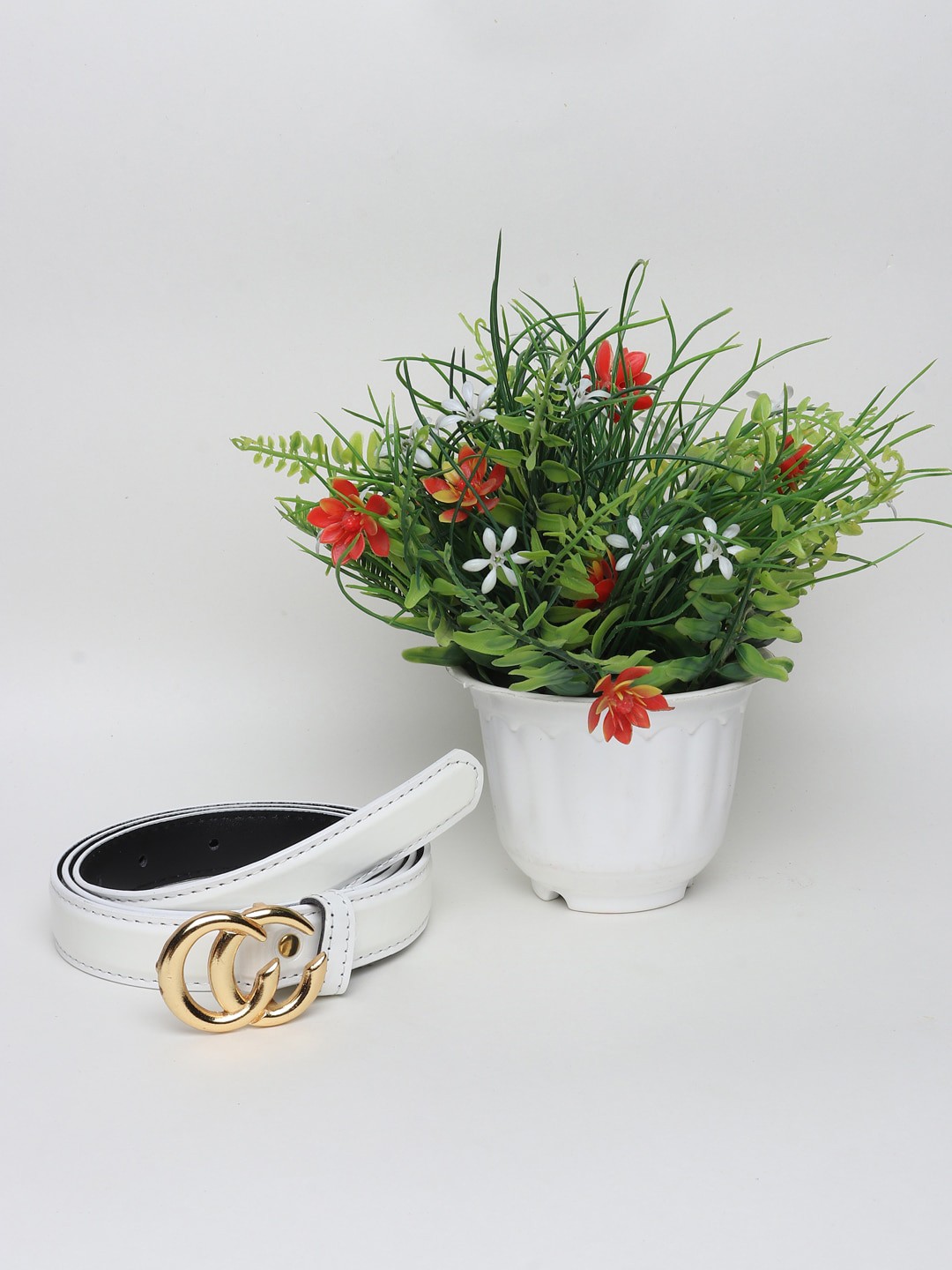 

Swiss Design Women White Belts