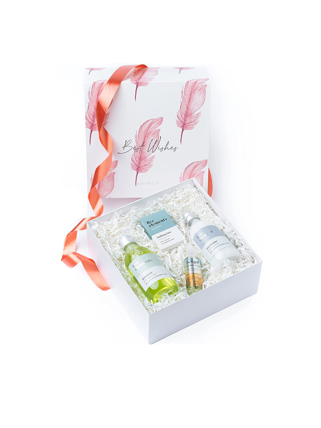 

Kimirica Feel Your Best Gift Box - Body Lotion + Shower Gel + Hand Sanitizer + Soap, White