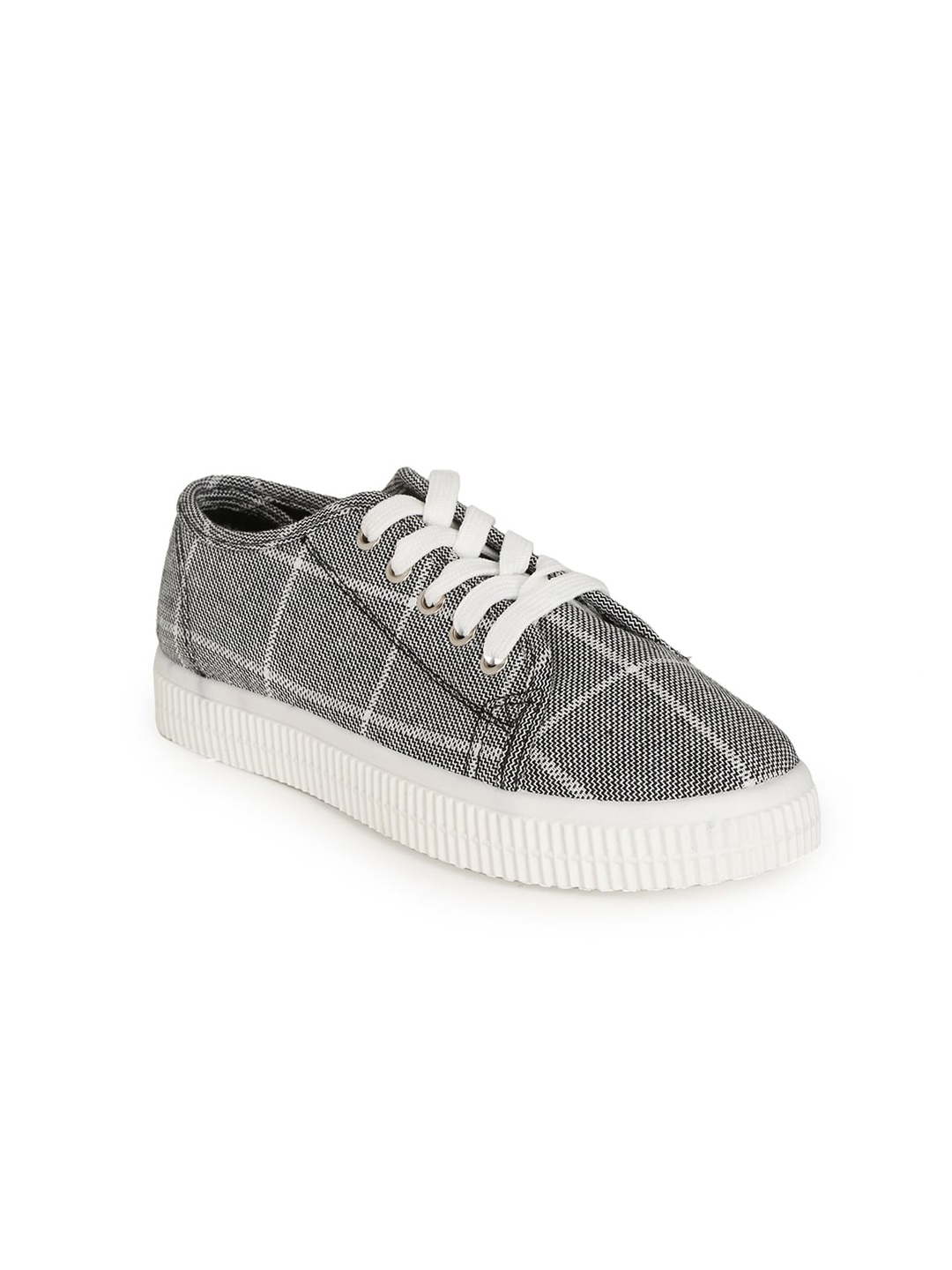 

rubi Women Grey Woven Design Sneakers