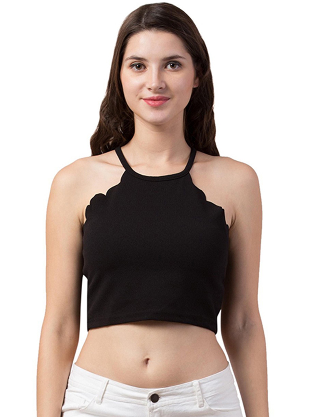 

Gaurgeous Black Halter Neck Crop Top