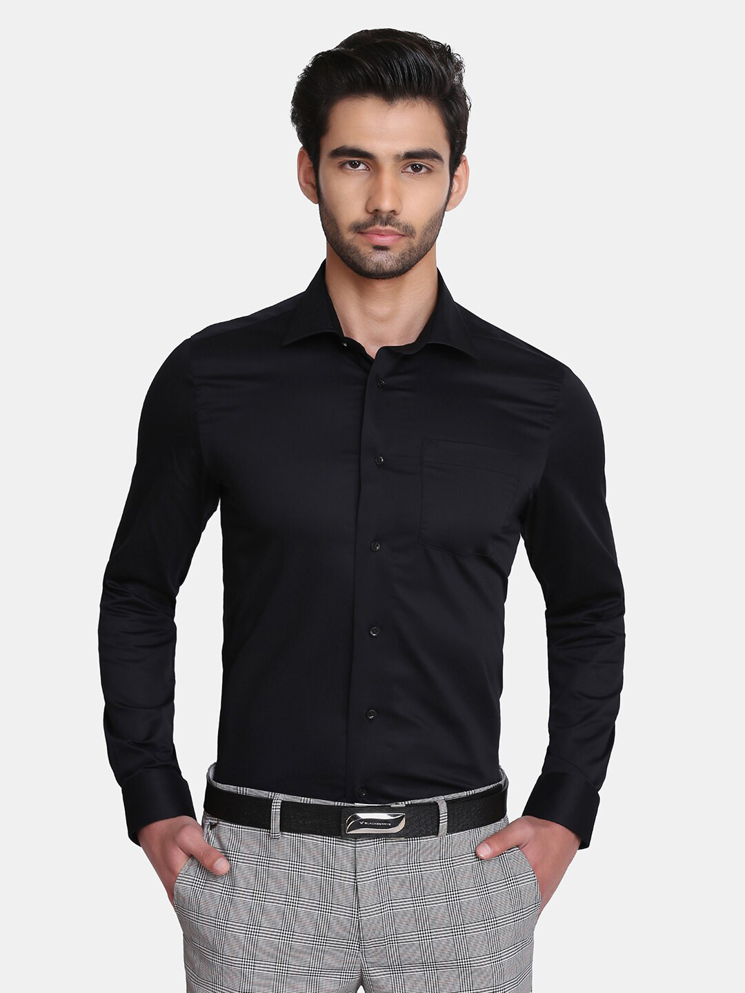 

Blackberrys Men Black Slim Fit Cotton Formal Shirt