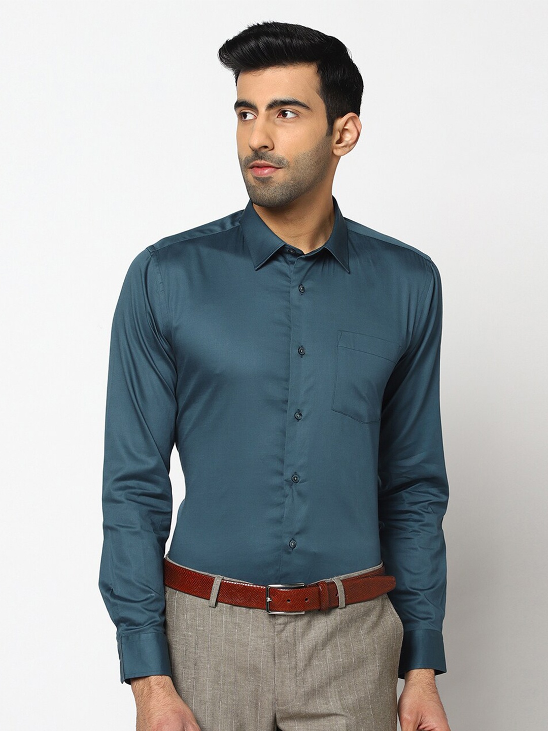 

Blackberrys Men Green Slim Fit Formal Shirt