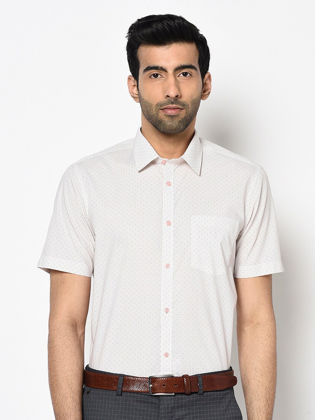 

Blackberrys Men Pink Slim Fit Printed Formal Shirt