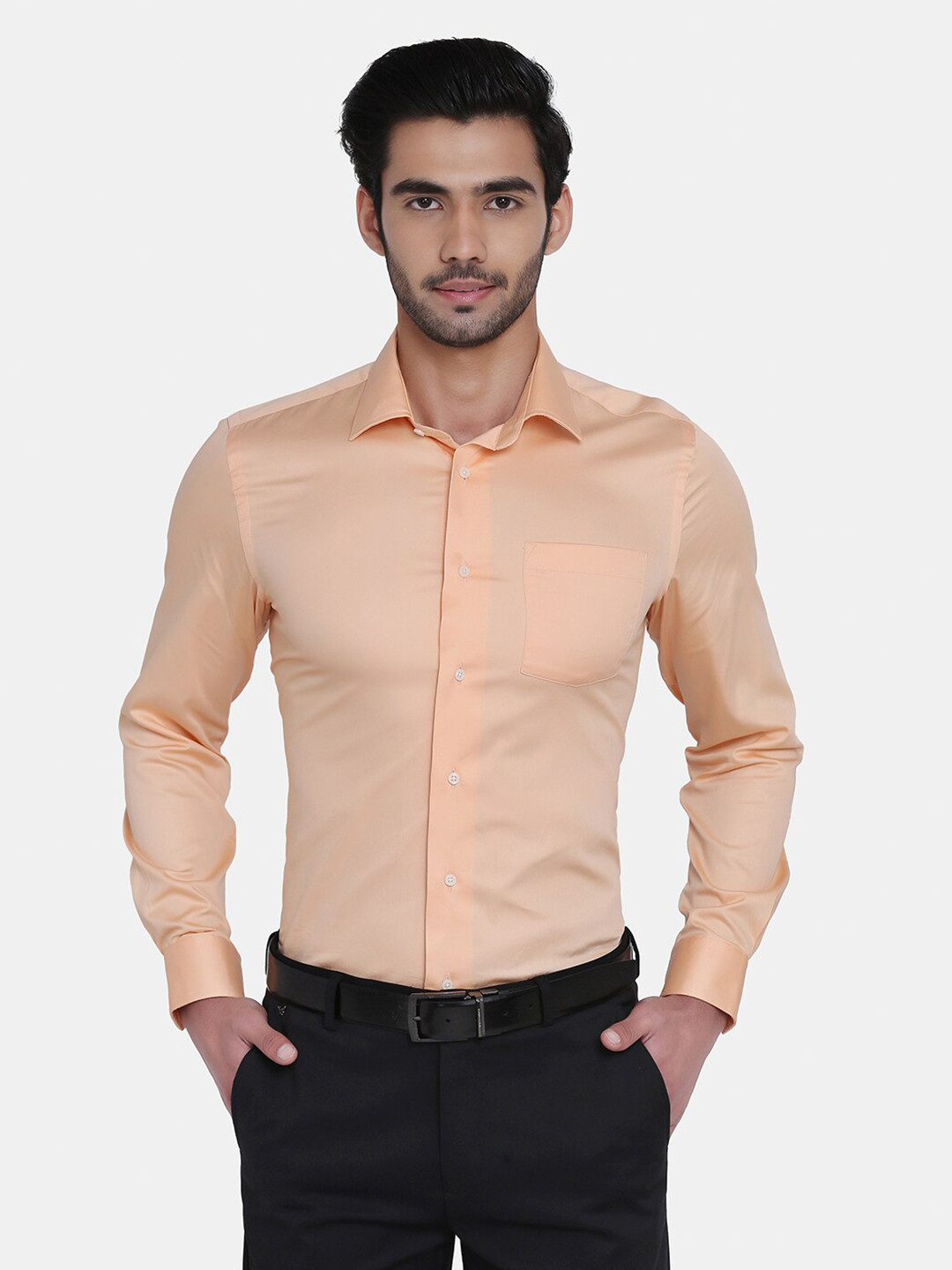 

Blackberrys Men Orange Slim Fit Formal Cotton Shirt