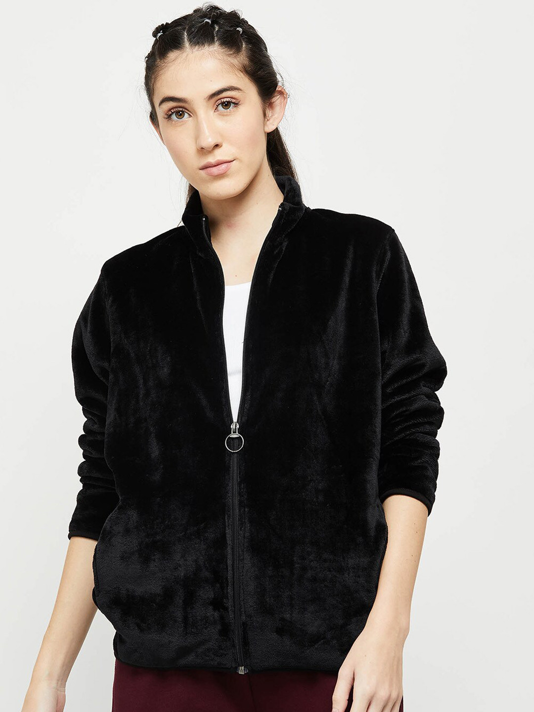 

max Women Black Windcheater Bomber Jacket