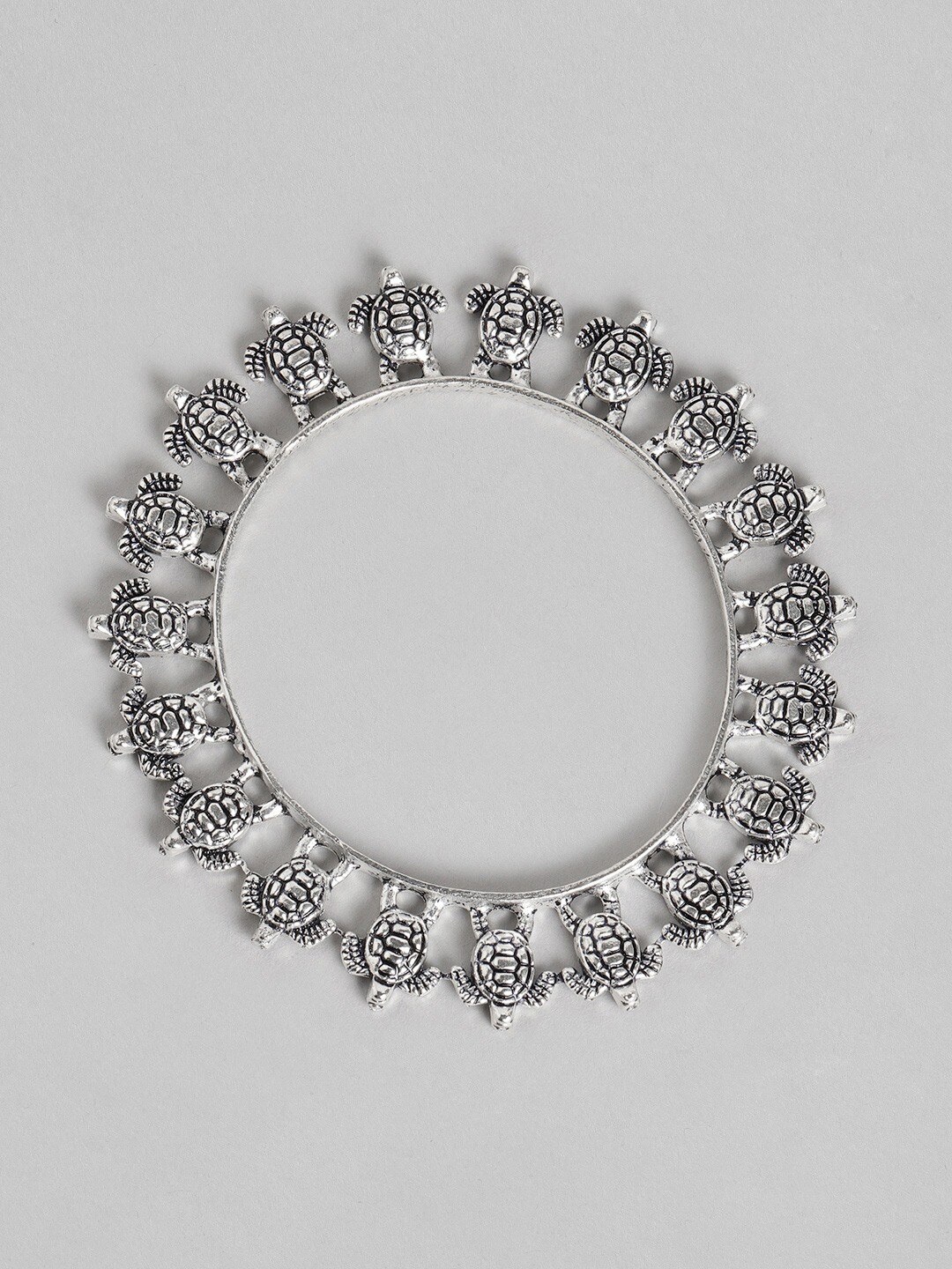 

Sangria Women Silver-Toned Silver-Plated Bangle-Style Bracelet
