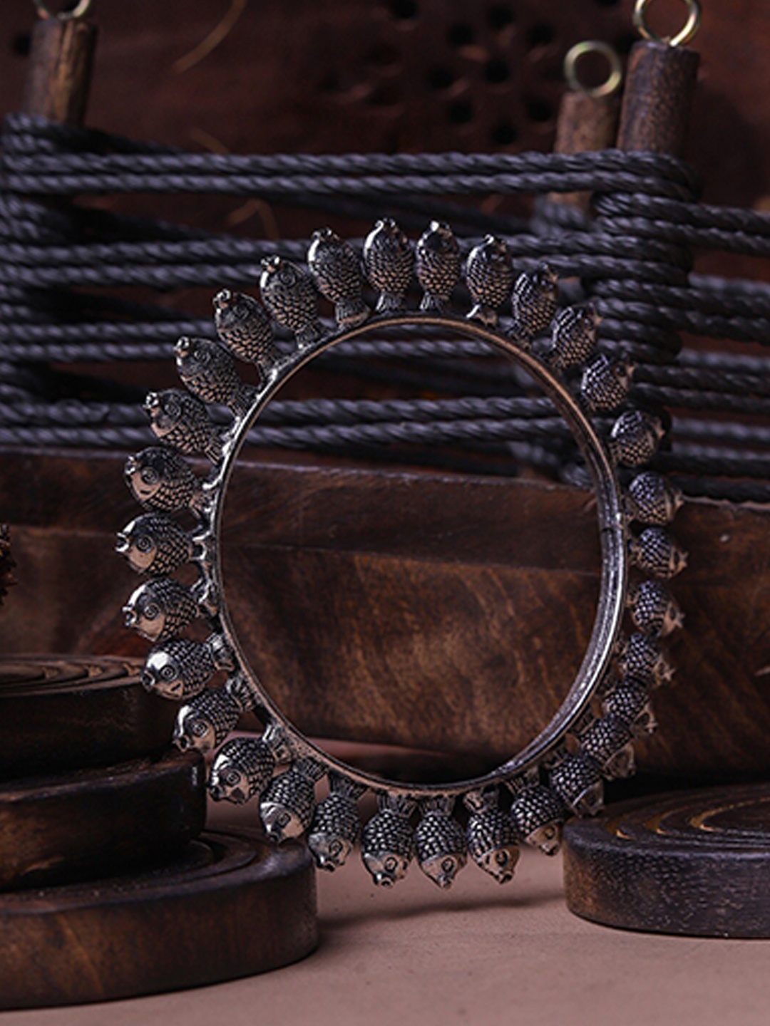 

Sangria Women 2 Silver-Toned Silver-Plated Bangle-Style Bracelet