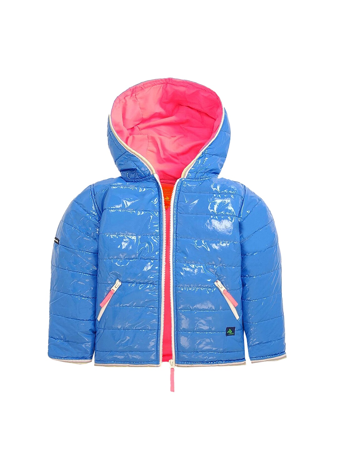 

Cherry Crumble Kids Blue Solid Puffer Jacket