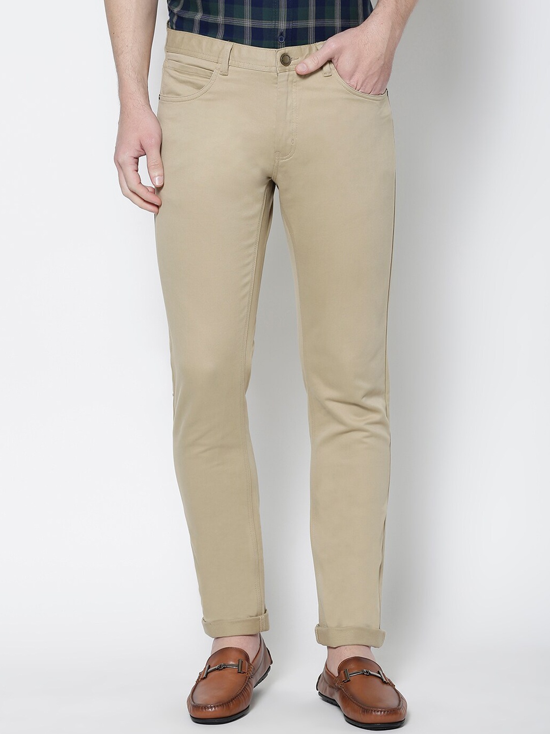 

Blackberrys Men Beige Slim Fit Trousers