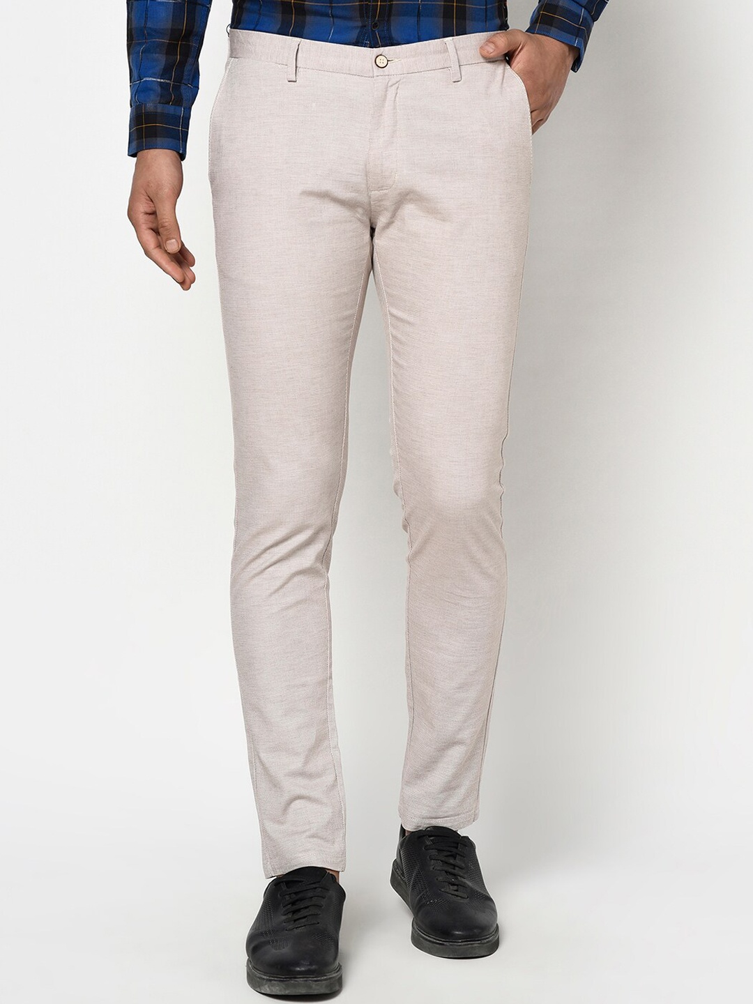 

Blackberrys Men Light Grey Skinny Fit Trouser