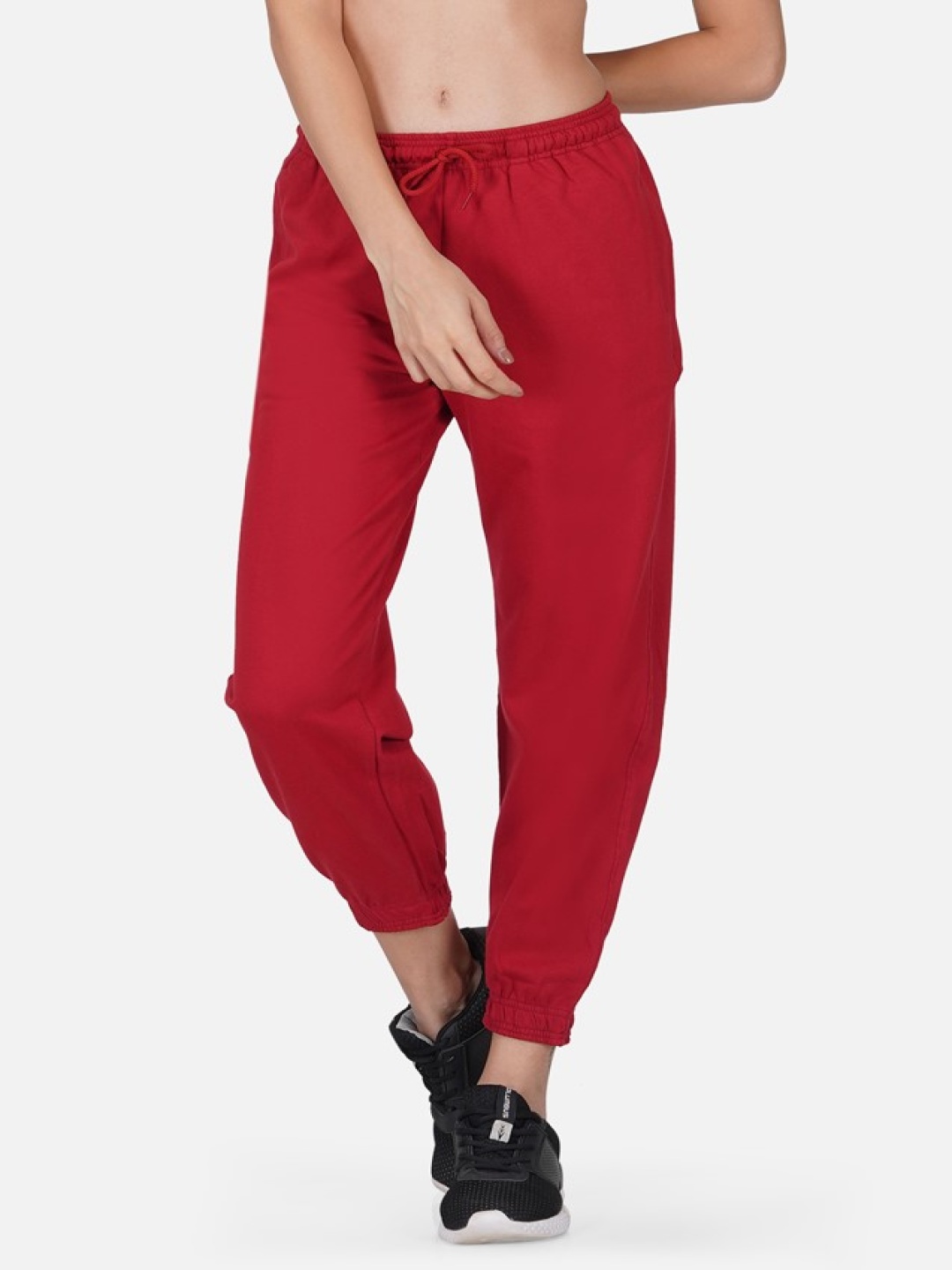 

Tinted Women Maroon Solid Pure Cotton Jogger