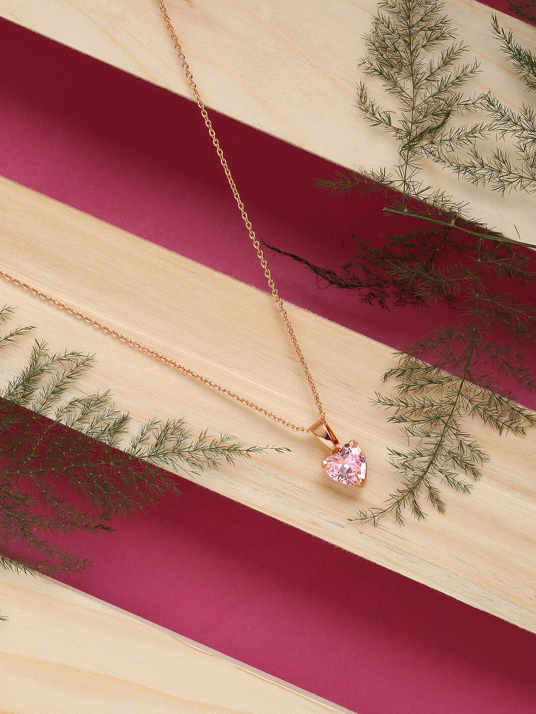 

HOT AND BOLD Rose Gold & Pink Brass Rose Gold-Plated Necklace