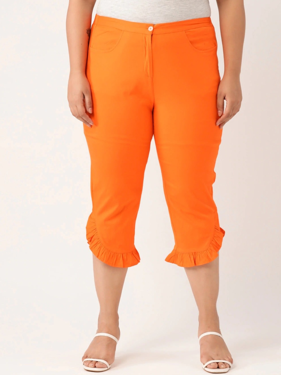 

theRebelinme Women Orange Capris