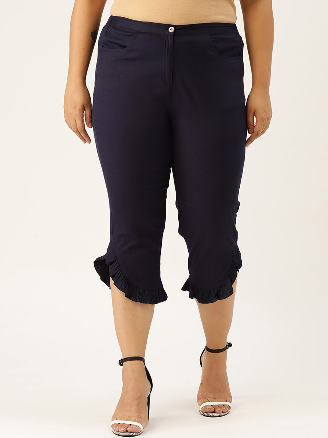 

theRebelinme Women Navy Blue Capris