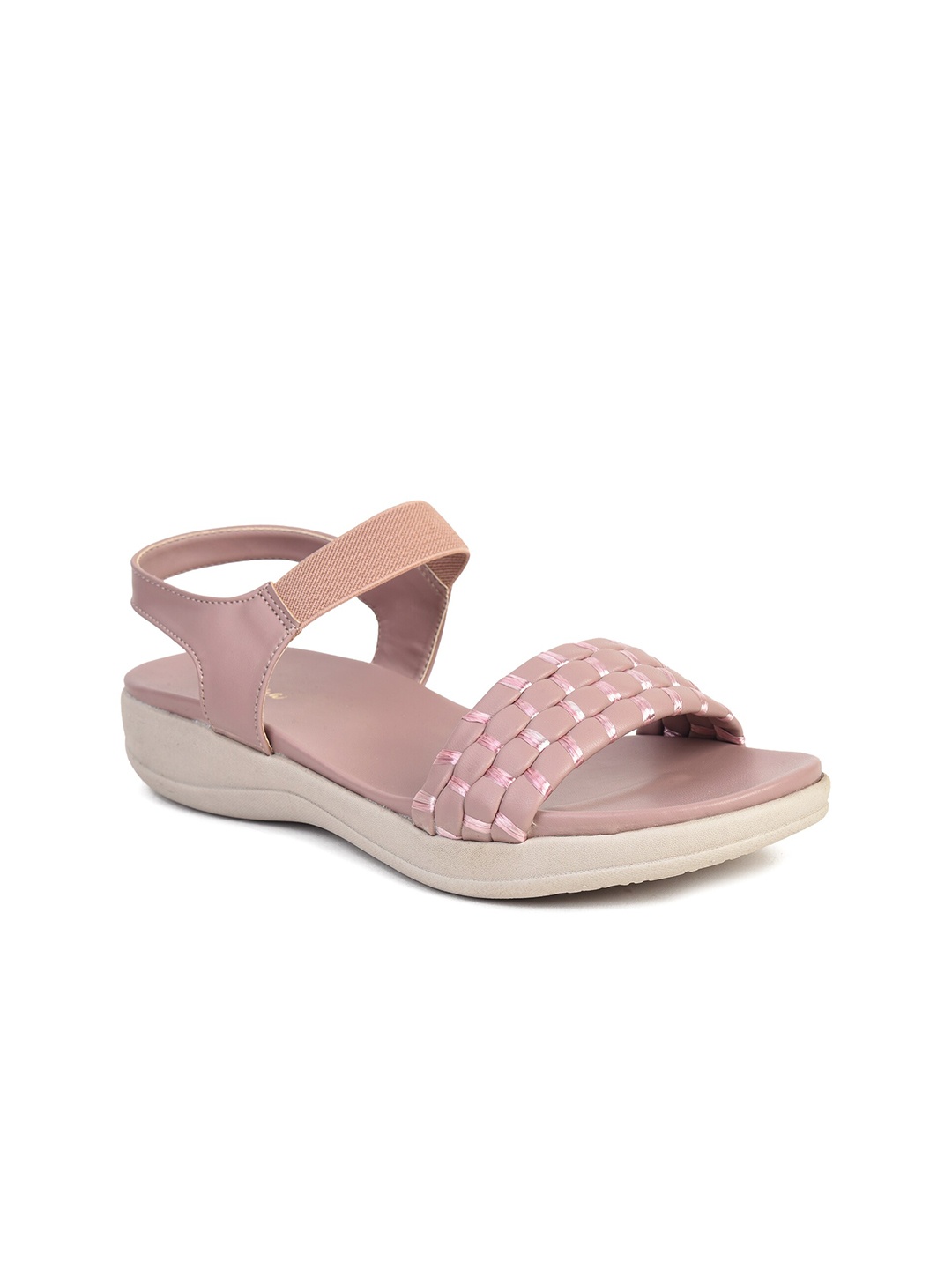 

Ajanta Women Pink Textured Open-Toe Casual Flats