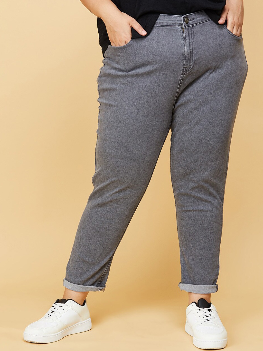 

max Plus Size Women Grey Jeans