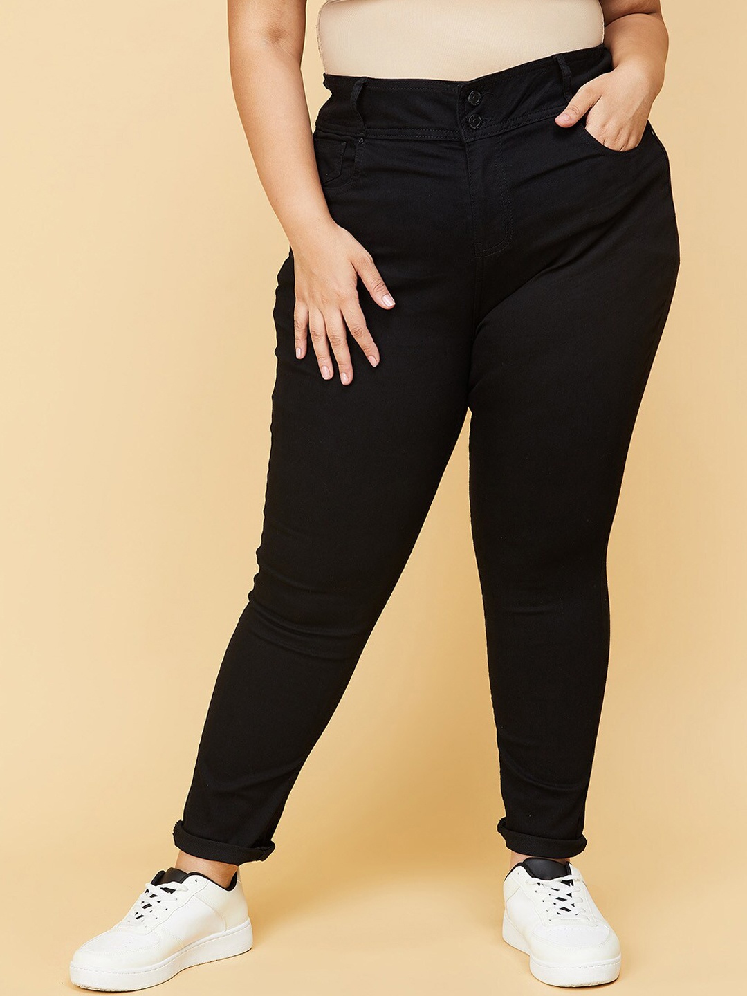 

max Plus Size Women Black Jeans