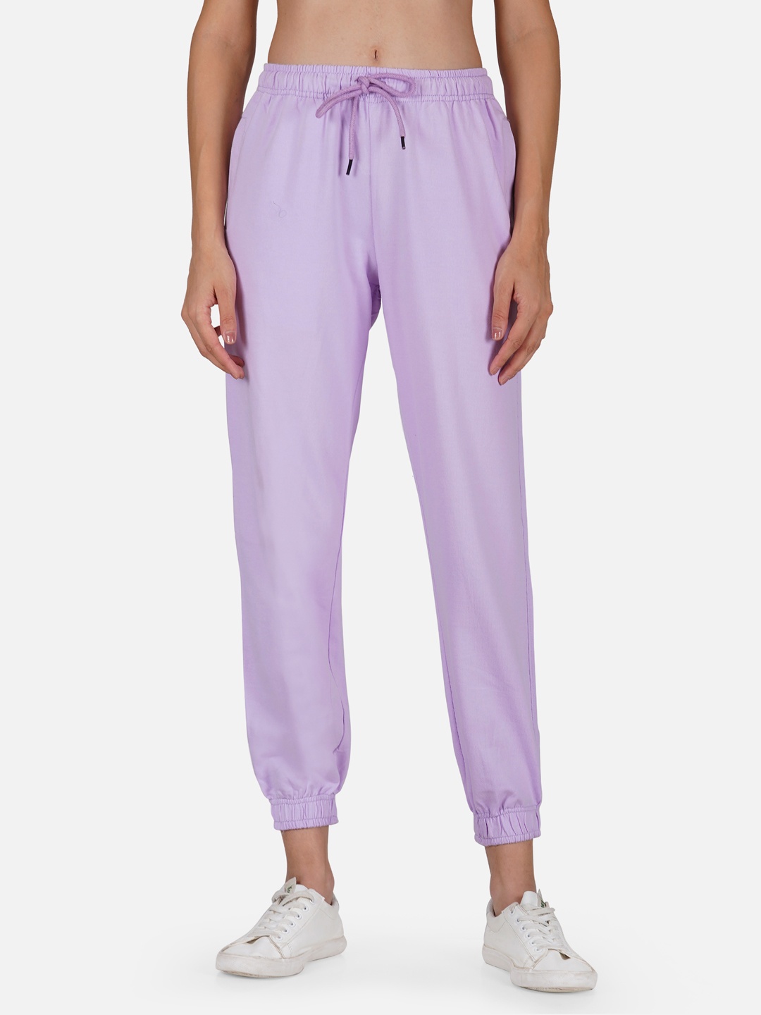 

Tinted Men Violet-Colored Solid Pure Cotton Jogger