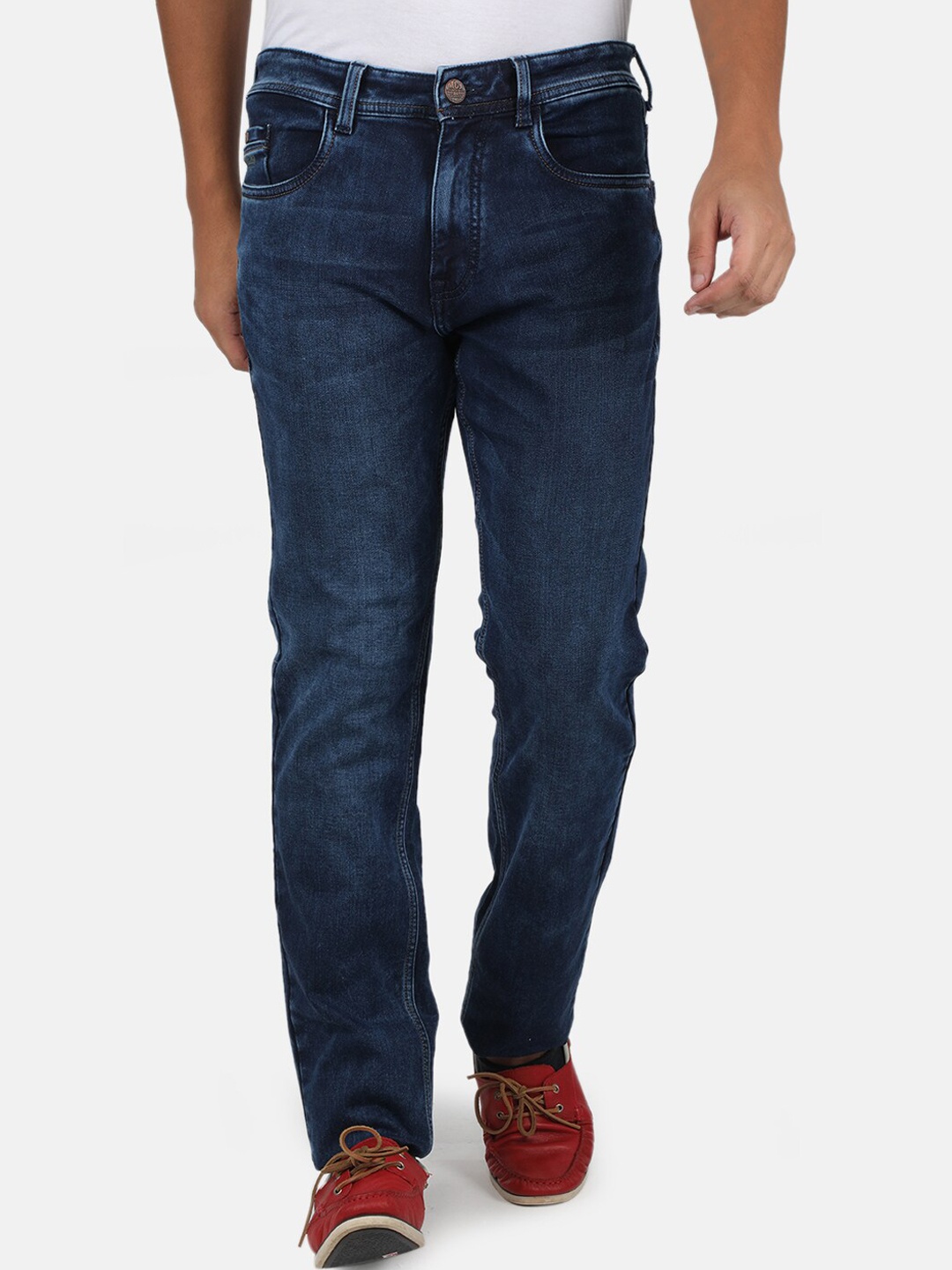 

Monte Carlo Men Blue Narrow Slim Fit Low Distress Light Fade Stretchable Jeans