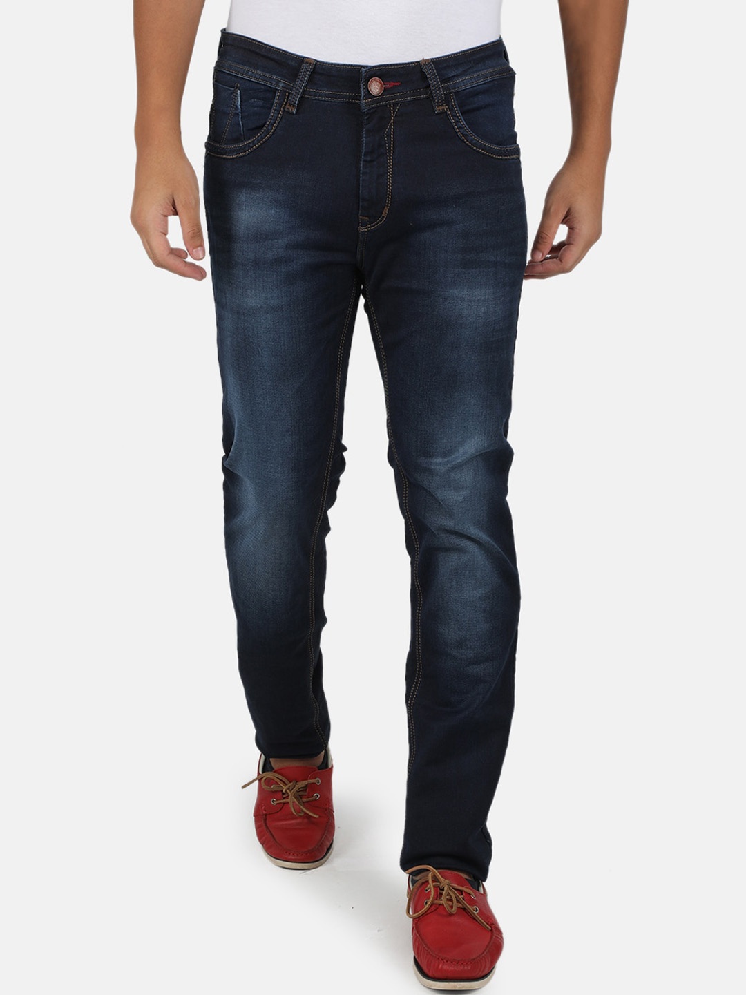 

Monte Carlo Men Blue Narrow Slim Fit Heavy Fade Stretchable Jeans