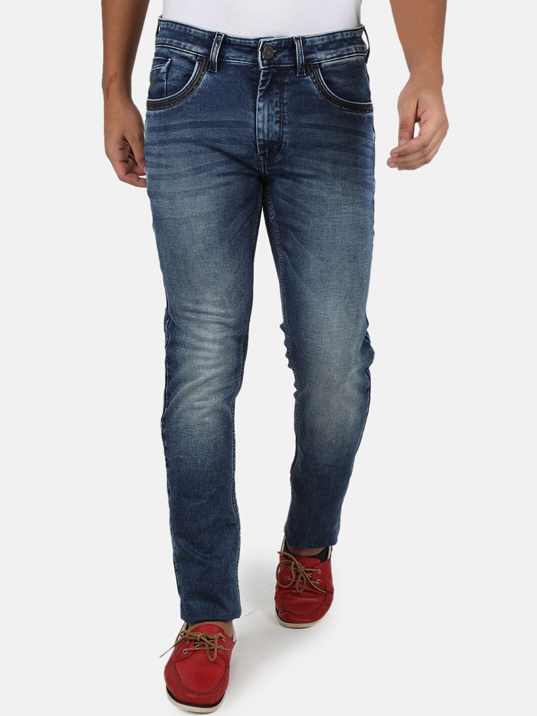 

Monte Carlo Men Blue Skin Tight Skinny Fit Heavy Fade Stretchable Jeans