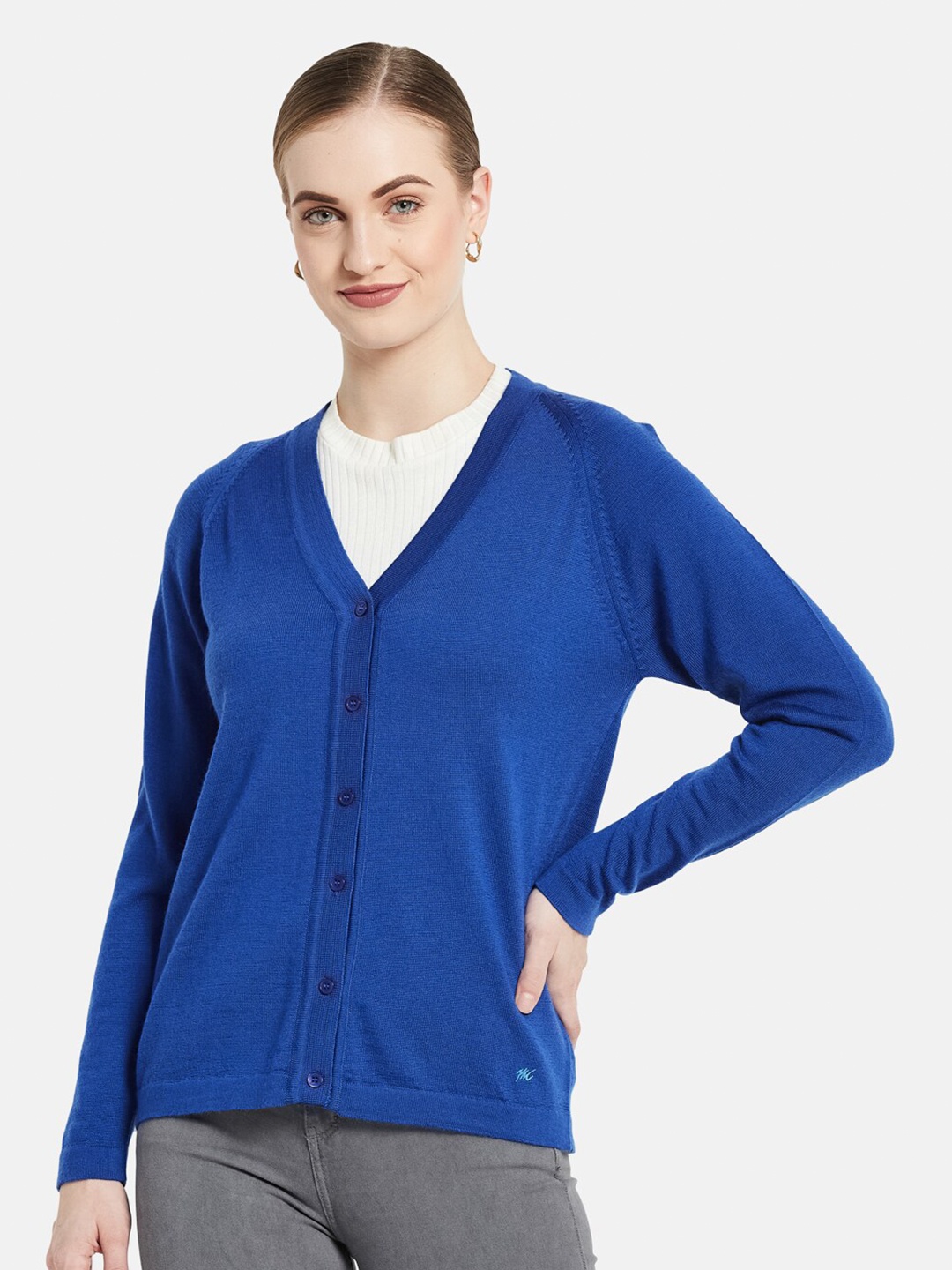 

Monte Carlo Women Blue Solid Cardigan