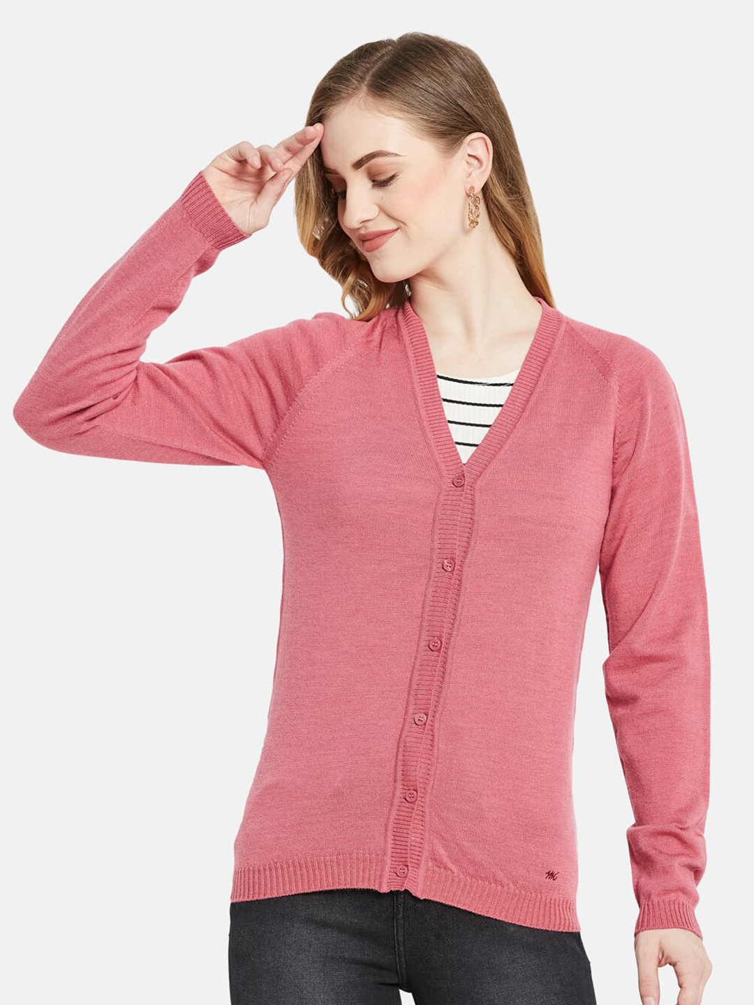 

Monte Carlo Women Pink Solid Wool Cardigan