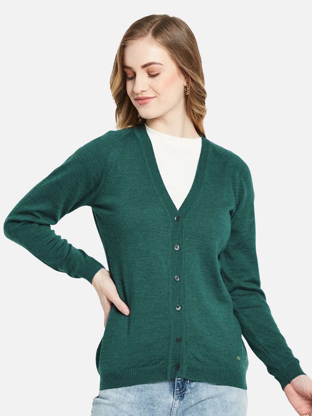 

Monte Carlo Women Green Wool Cardigan