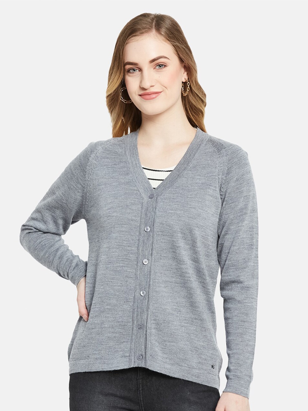 

Monte Carlo Women Grey Pure wool Cardigan