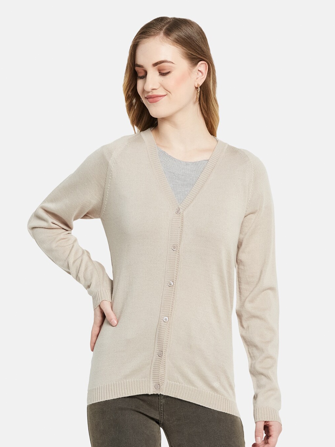

Monte Carlo Women Beige Pure Wool Cardigan