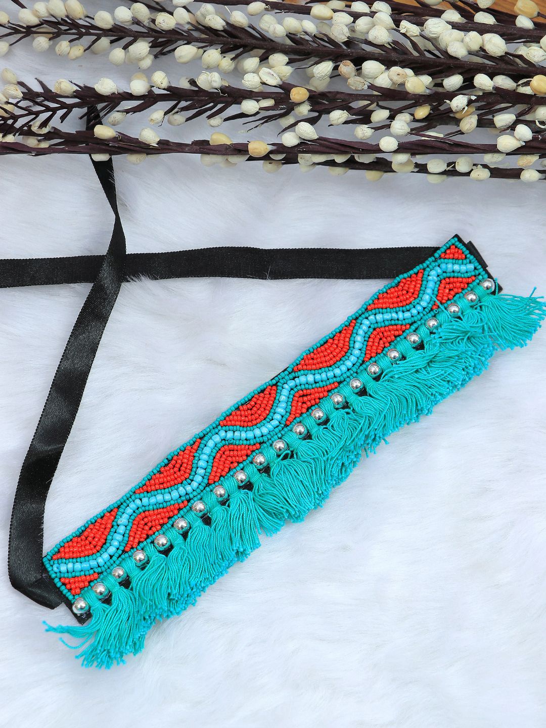 

Crunchy Fashion Blue & Red Necklace