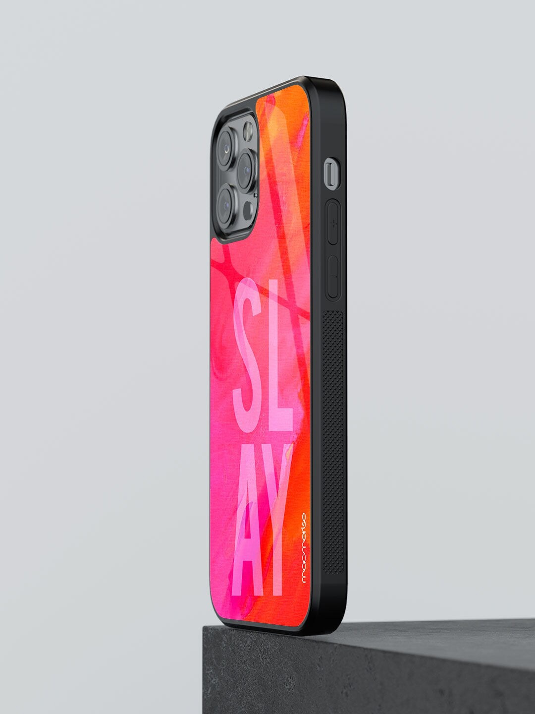 

macmerise Pink Printed Camo Glass iPhone 12 Pro Back Case, Multi