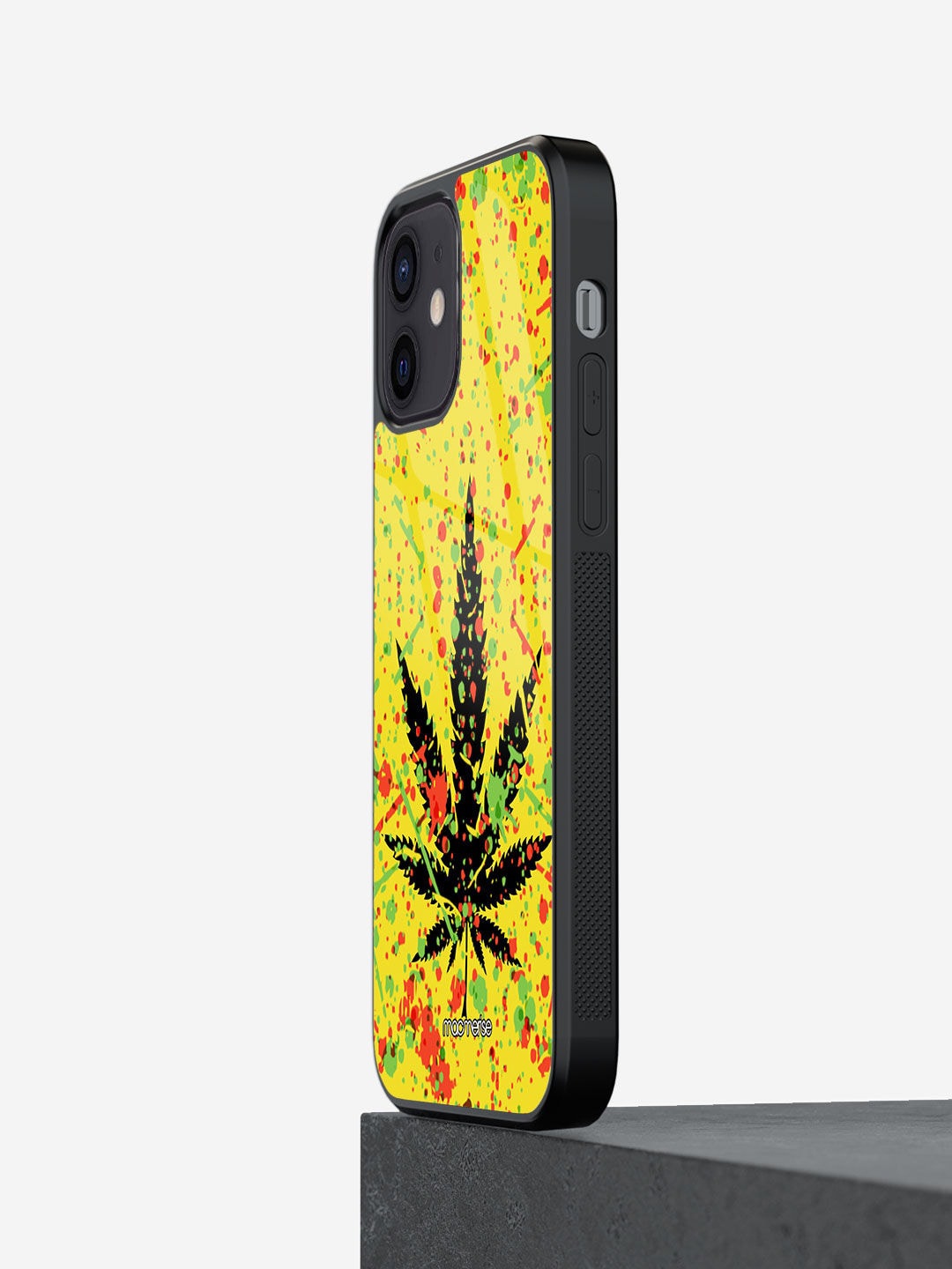 

macmerise Yellow Printed Rasta Splash Glass iPhone 12 Mini Back Case, Multi