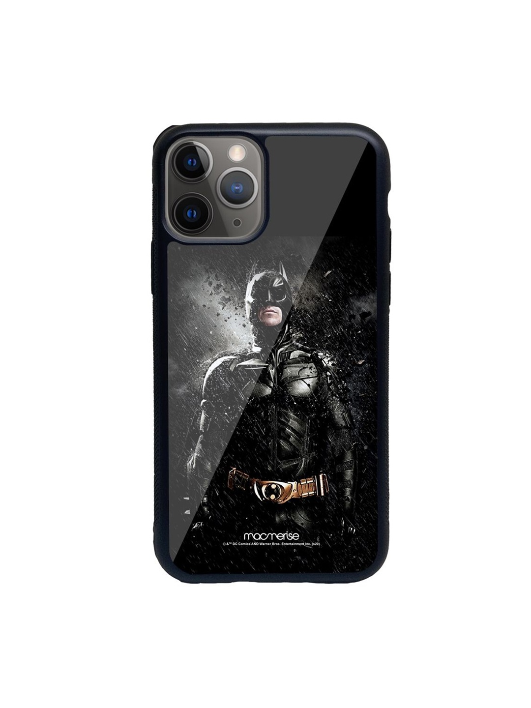 

macmerise Black Printed Rise of Batman Glass iPhone 11 Pro Max Back Case, Multi