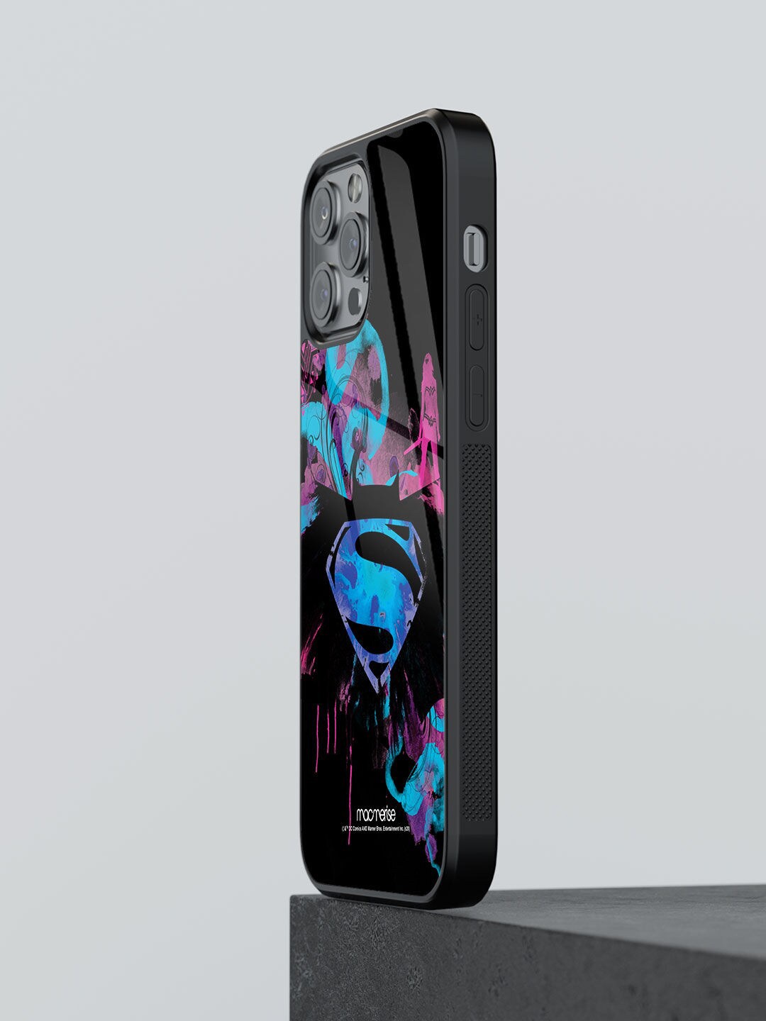 

macmerise Black Printed The Epic Trio Glass iPhone 12 Pro Max Back Case
