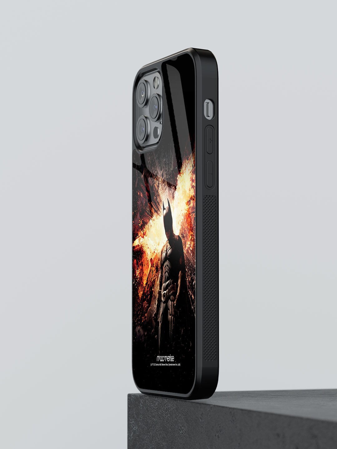 

macmerise Black Printed The Dark Knight Rises Glass iPhone 13 Pro Max Back Case