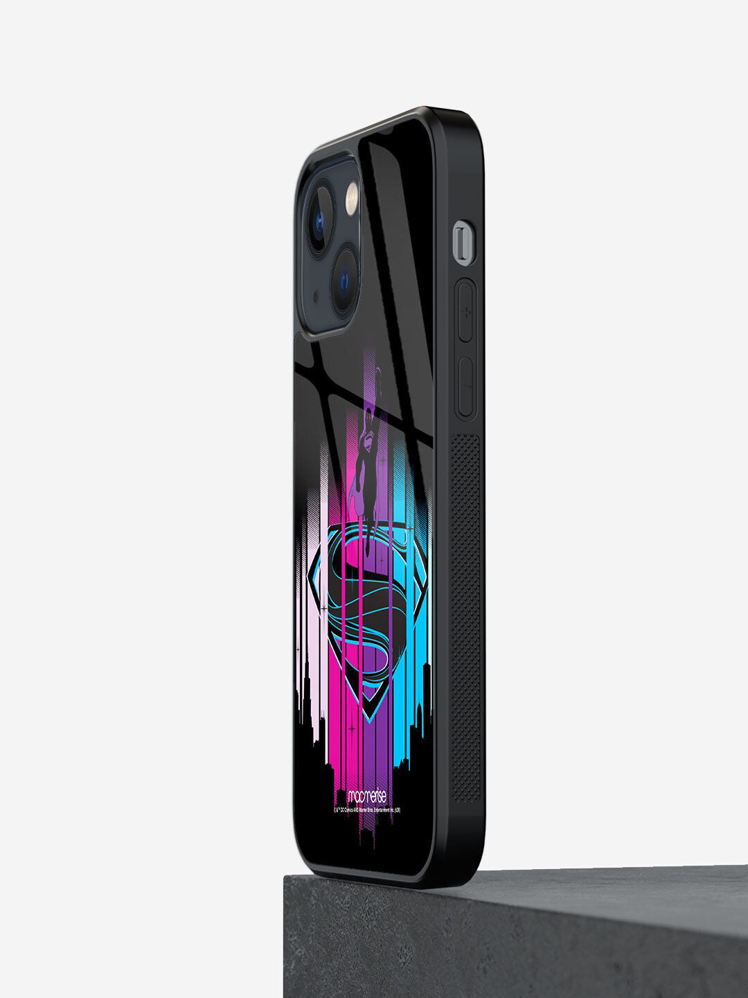 

macmerise Black Printed Glass iPhone 13 Back Case