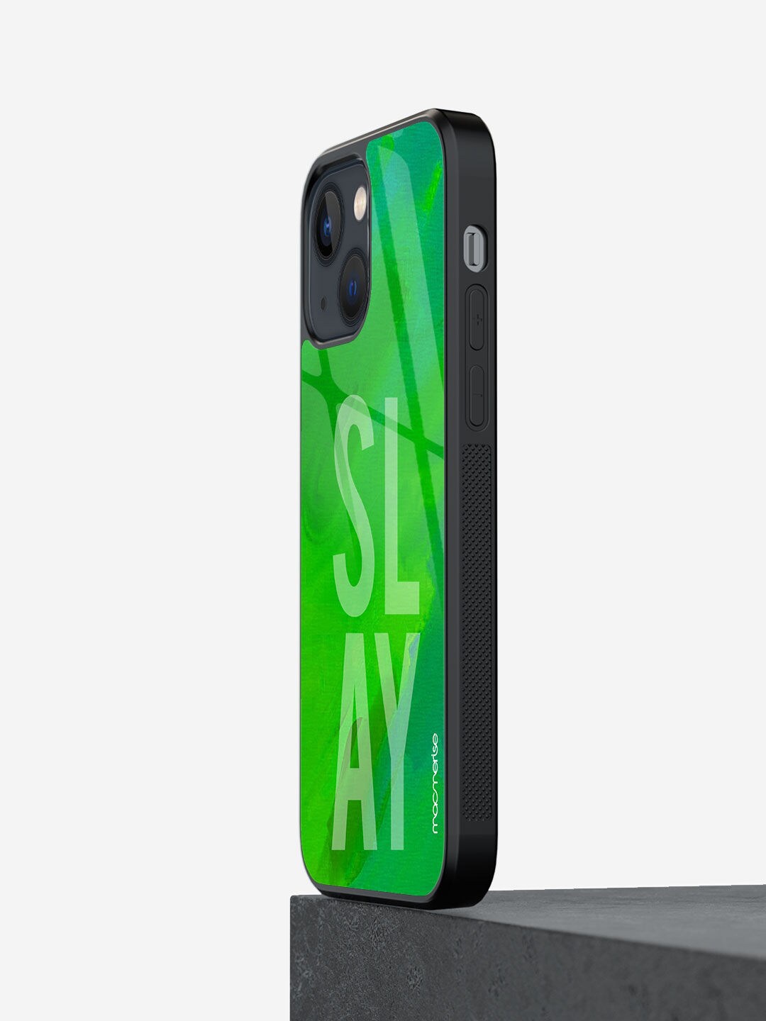 

macmerise Green Printed Slay Glass iPhone 13 Mini Back Case