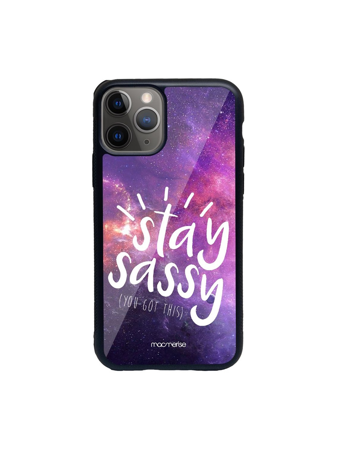 

macmerise Purple Printed Stay Sassy Glass Iphone 11 Pro Max Phone Case
